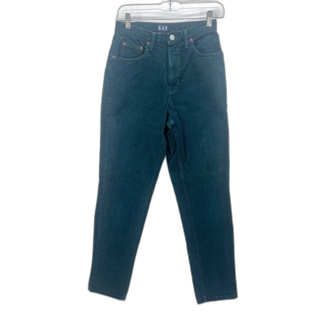 GAP Dark Green Colored Denim Jeans‎ 100% Cotton Size 4 Long Casual Basic